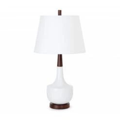 HomeRoots Amelia 28 In. White Table Lamps Set Of 2