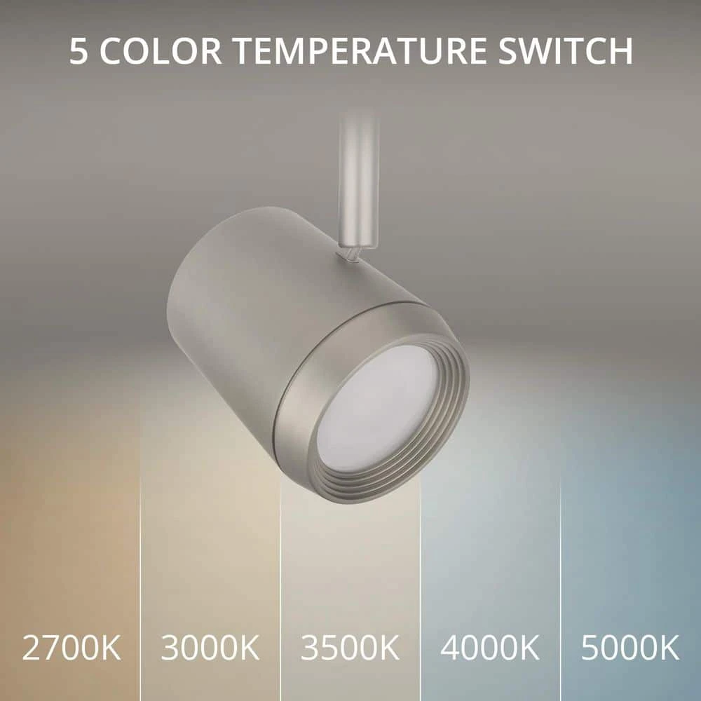 Ocularc 7030 Brushed Nickel Integrated LED 5CCT Fixed Track Hardwired Track Lighting Cylinder J/J2 Track Head 4 Ocularc 7030 Brushed Nickel Integrated LED 5CCT Fixed Track Hardwired Track Lighting Cylinder J/J2 Track Head - Image 2