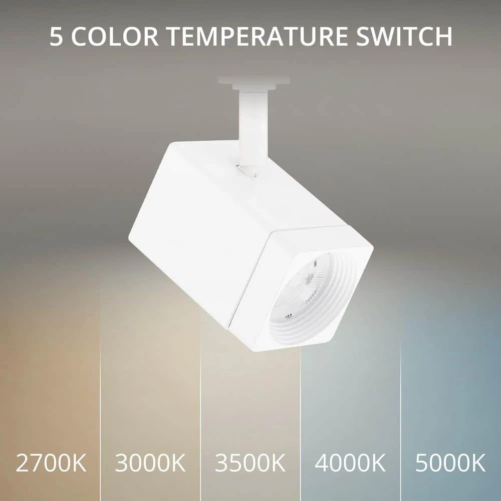 Ocularc 7013 White Integrated LED 5CCT Fixed Track Hardwired Track Lighting Square Cylinder J/J2 Track Head 4 Ocularc 7013 White Integrated LED 5CCT Fixed Track Hardwired Track Lighting Square Cylinder J/J2 Track Head - Image 2