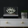 Eye 5.9 In. Yellow Contemporary Glam Acrylic Box USB Operated LED Neon Lamp -Lamp Parts jonathan y novelty lights nen1001a 64 1000
