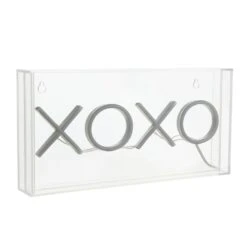 XOXO 6 In. Pink Contemporary Glam Acrylic Box USB Operated LED Neon Lamp -Lamp Parts jonathan y novelty lights nen1005a c3 1000