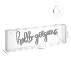 Hello Gorgeous 6 In. Yellow Contemporary Glam Acrylic Box USB Operated LED Neon Lamp 15 Hello Gorgeous 6 In. Yellow Contemporary Glam Acrylic Box USB Operated LED Neon Lamp -Lamp Parts jonathan y novelty lights nen1007a 31 1000