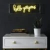 Hello Gorgeous 6 In. Yellow Contemporary Glam Acrylic Box USB Operated LED Neon Lamp -Lamp Parts jonathan y novelty lights nen1007a 64 1000