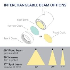 Ocularc 7011 Black Integrated LED 5CCT Fixed Track Hardwired Track Lighting Cylinder L Track Head -Lamp Parts l track head black wac lighting track lighting heads l 7011 cs bk fa 1000