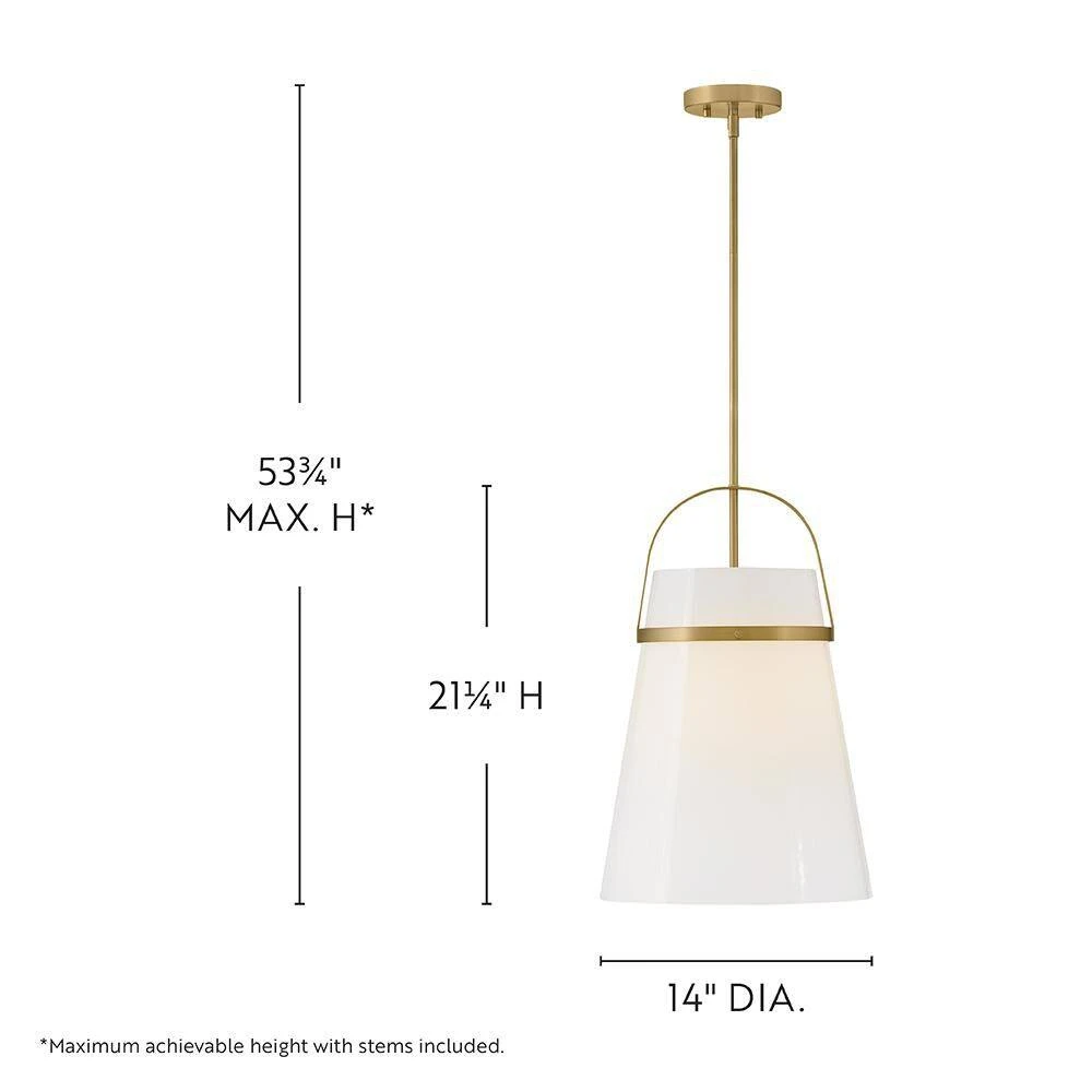 Tori 1-Light Lacquered Brass Pendant Light 4 Tori 1-Light Lacquered Brass Pendant Light - Image 2