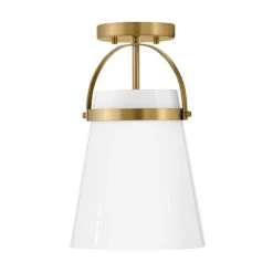 Tori Convertible Lacquered Brass+ Cased Opal Glass Pendant Light -Lamp Parts lacquered brass lark pendant lights 83057lcb 4f 1000