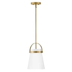 Tori Convertible Lacquered Brass+ Cased Opal Glass Pendant Light -Lamp Parts lacquered brass lark pendant lights 83057lcb c3 1000