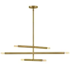 Millie 6-Light Lacquered Brass Convertible Linear Pendant Light -Lamp Parts lacquered brass lark pendant lights 83195lcb 1f 1000