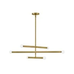 Millie 6-Light Lacquered Brass Convertible Linear Pendant Light