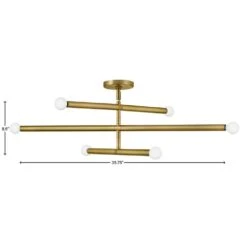 Millie 6-Light Lacquered Brass Convertible Linear Pendant Light -Lamp Parts lacquered brass lark pendant lights 83195lcb 76 1000