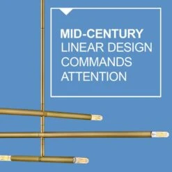 Millie 6-Light Lacquered Brass Convertible Linear Pendant Light -Lamp Parts lacquered brass lark pendant lights 83195lcb d4 1000