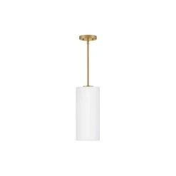 Lane 1-Light Lacquered Brass Tubed Pendant Light