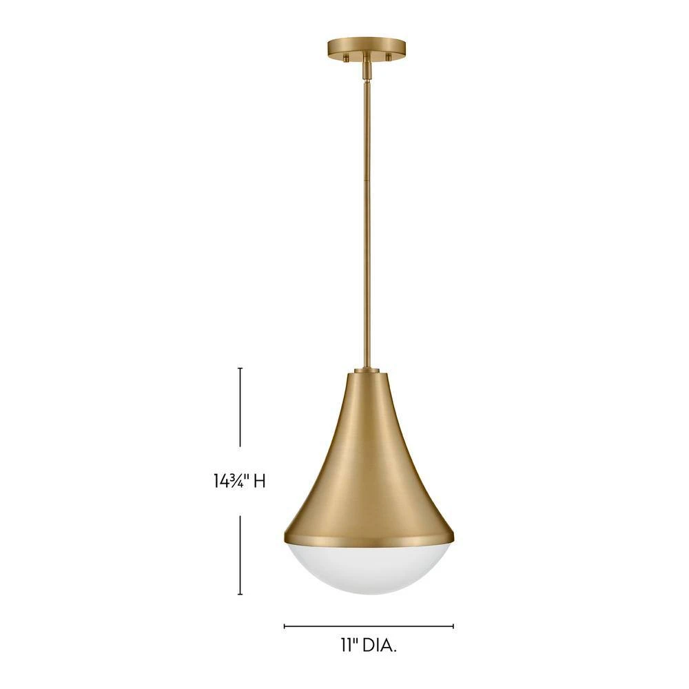 Haddie 1-Light Lacquered Brass Cone Pendant Light 4 Haddie 1-Light Lacquered Brass Cone Pendant Light - Image 2