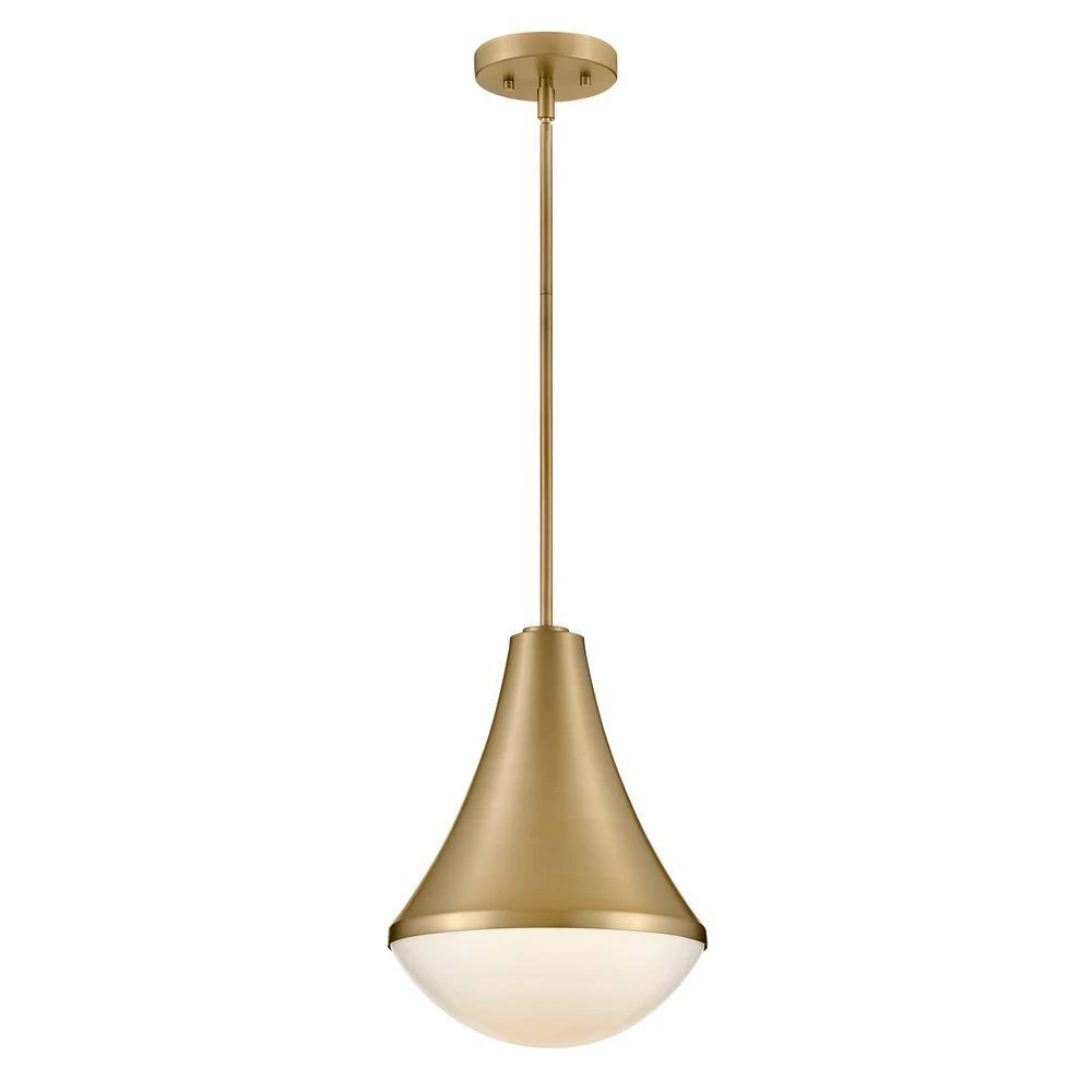 Haddie 1-Light Lacquered Brass Cone Pendant Light 8 Haddie 1-Light Lacquered Brass Cone Pendant Light - Image 6