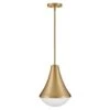 Haddie 1-Light Lacquered Brass Cone Pendant Light -Lamp Parts lacquered brass lark pendant lights 83417lcb 64 1000