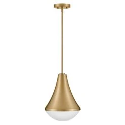 Haddie 1-Light Lacquered Brass Cone Pendant Light