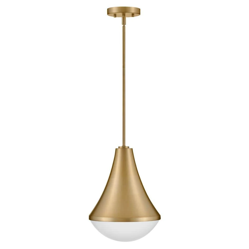 Haddie 1-Light Lacquered Brass Cone Pendant Light 3 Haddie 1-Light Lacquered Brass Cone Pendant Light