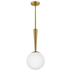 Izzy 1-Light Lacquered Brass Globe Pendant Light -Lamp Parts lacquered brass lark pendant lights 83507lcb 1f 1000