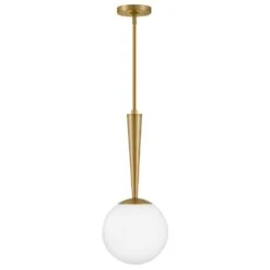 Izzy 1-Light Lacquered Brass Globe Pendant Light -Lamp Parts lacquered brass lark pendant lights 83507lcb 4f 1000
