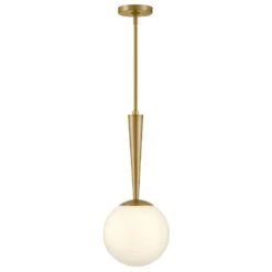 Izzy 1-Light Lacquered Brass Globe Pendant Light -Lamp Parts lacquered brass lark pendant lights 83507lcb c3 1000