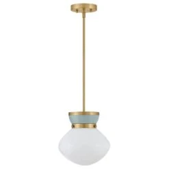 Lucy 1-Light Lacquered Brass Globe Pendant Light With Shade -Lamp Parts lacquered brass lark pendant lights 83607lcb sf 4f 1000