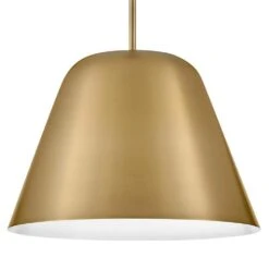 Madi 1-Light Lacquered Brass Cone Pendant Light -Lamp Parts lacquered brass lark pendant lights 83707lcb 4f 1000