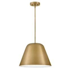 Madi 1-Light Lacquered Brass Cone Pendant Light -Lamp Parts lacquered brass lark pendant lights 83707lcb c3 1000