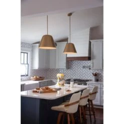 Madi 1-Light Lacquered Brass Cone Pendant Light -Lamp Parts lacquered brass lark pendant lights 83707lcb fa 1000