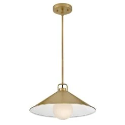 Milo Lacquered Brass Conical Shade Pendant Light -Lamp Parts lacquered brass lark pendant lights 84437lcb 4f 1000