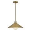 Milo Lacquered Brass Conical Shade Pendant Light -Lamp Parts lacquered brass lark pendant lights 84437lcb 64 1000