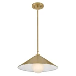 Milo Lacquered Brass Conical Shade Pendant Light -Lamp Parts lacquered brass lark pendant lights 84437lcb 76 1000