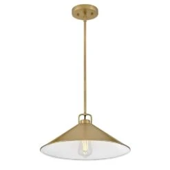 Milo Lacquered Brass Conical Shade Pendant Light -Lamp Parts lacquered brass lark pendant lights 84437lcb fa 1000