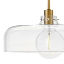 Maisie 1-Light Lacquered Brass Shaded Pendant Light With =Shade. 10 Maisie 1-Light Lacquered Brass Shaded Pendant Light With =Shade. -Lamp Parts lacquered brass w clear glass lark pendant lights 83497lcb 1f 1000