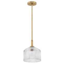 Lisette 1-Light Lacquered Brass Pendant Light -Lamp Parts lacquered brass with clear shade lark pendant lights 83727lcb c3 1000