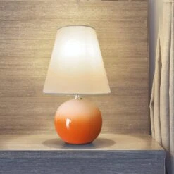 11 In. Orange Gradient Ceramic Table Lamps (Set Of 2) 9 11 In. Orange Gradient Ceramic Table Lamps (Set Of 2) -Lamp Parts lamp sets 753001 4f 1000