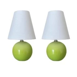 11 In. Green Gradient Ceramic Table Lamps (Set Of 2)