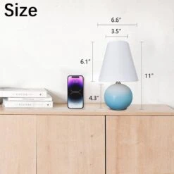 11 In. Blue Gradient Ceramic Table Lamps (Set Of 2) -Lamp Parts lamp sets 792100 44 1000