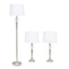 63 In. Brushed Nickel Torchiere Table And Floor Lamp Set With 2 Table Lamps And 1 Floor Lamp, (Set Of 3) 2 63 In. Brushed Nickel Torchiere Table And Floor Lamp Set With 2 Table Lamps And 1 Floor Lamp, (Set Of 3) -Lamp Parts lamp sets lc1021 bsn 64 1000