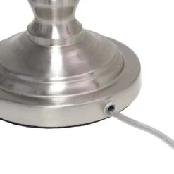 63 In. Brushed Nickel Torchiere Table And Floor Lamp Set With 2 Table Lamps And 1 Floor Lamp, (Set Of 3) -Lamp Parts lamp sets lc1021 bsn 66 1000