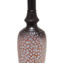 58 In. Hammered Bronze Traditional Valdivian 3 Piece Metal Lamp Set (2 Table Lamps, 1 Floor Lamp) With Brown Shades -Lamp Parts lamp sets lhs 1001 hz 77 1000