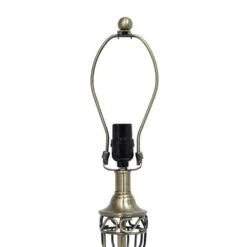 60 In. Antique Brass Roma Classic 3 Piece Metal Lamp Set (2 Table Lamps, 1 Floor Lamp) With White Shades -Lamp Parts lamp sets lhs 1002 ab 1d 1000