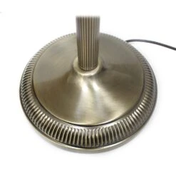 60 In. Antique Brass Roma Classic 3 Piece Metal Lamp Set (2 Table Lamps, 1 Floor Lamp) With White Shades -Lamp Parts lamp sets lhs 1002 ab 77 1000