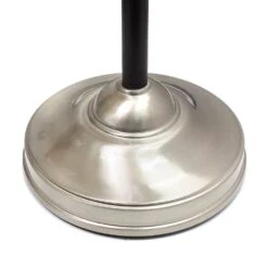 58 .5 In. Malbec Black And Brushed Nickel 3 Piece Metal Lamp Set (2 Table Lamps, 1 Floor Lamp) With Cream Shades -Lamp Parts lamp sets lhs 1006 ml e1 1000