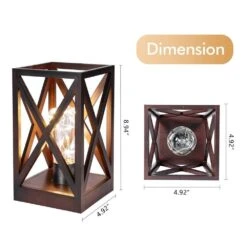 8.9 In. Retro Battery Powered Indoor Table Lamps, Brown Red Finish -Lamp Parts lamp sets wbtl jh12 br 4f 1000