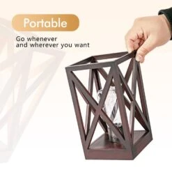 8.9 In. Retro Battery Powered Indoor Table Lamps, Brown Red Finish -Lamp Parts lamp sets wbtl jh12 br 76 1000