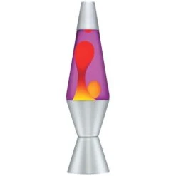 14.5 In. Classic Lamp - Yellow Wax/Purple Liquid/Silver Base And Cap