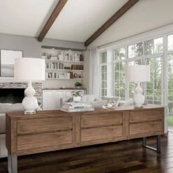 26.25 In. Double Gourd Ceramic Milky White LED Table Lamps With Ivory Shades (Set Of 2) -Lamp Parts lavish home lamp sets hw1000066 c3 1000