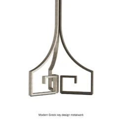 28.75 In. Antique Silver Greek Key Design LED Table Lamps And 64 In. Floor Lamp With Ivory Shades (Set Of 3) -Lamp Parts lavish home lamp sets hw1000070 44 1000