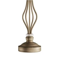 27 In. Modern Rustic Curved Openwork LED Table Lamps And 61.5 In. Distressed Gold Floor Lamp (Set Of 3) -Lamp Parts lavish home lamp sets hw1000071 44 1000