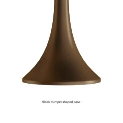 24.5 In. Mid-Century Modern Metal Flared Trumpet Base LED Table Lamps And 63.5 In. Bronze Floor Lamp (Set Of 3) -Lamp Parts lavish home lamp sets hw1000073 44 1000